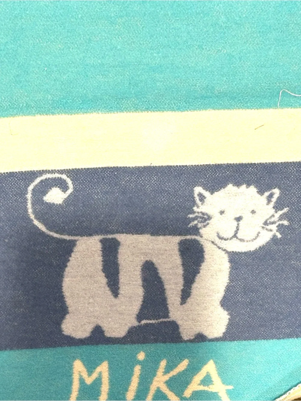 NWT David Fussenegger Striped Baby Blanket Kinderdecke Juwel  with Animal Print